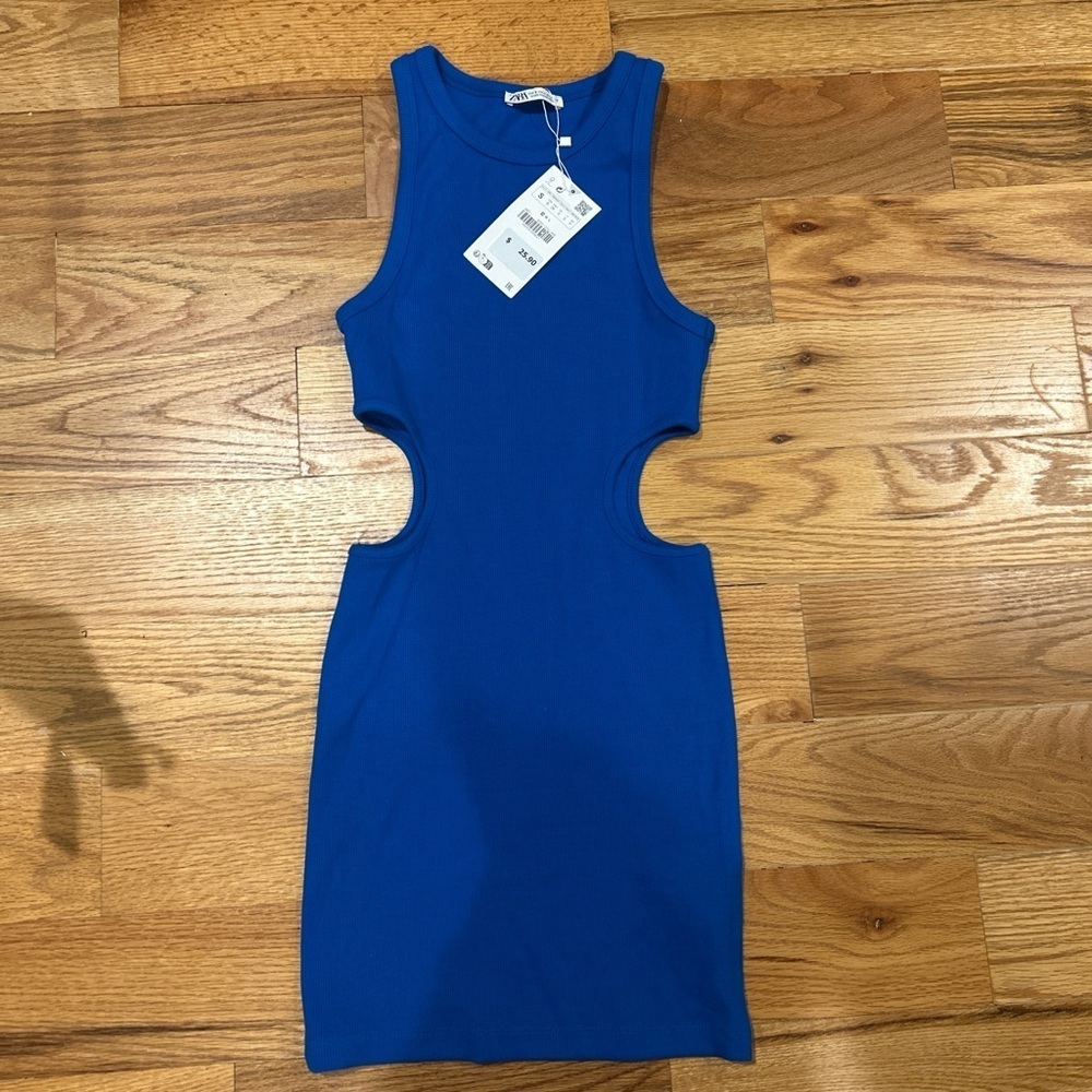 Zara Vibrant Blue Sleeveless Dress